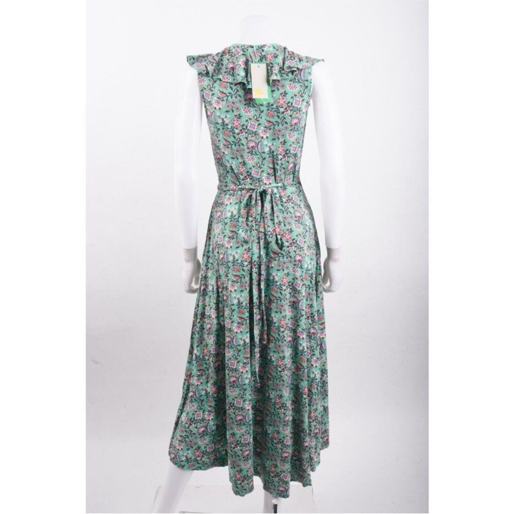 Boden Green Floral Ruffle Wrap Midi Dress - Picture 5 of 5